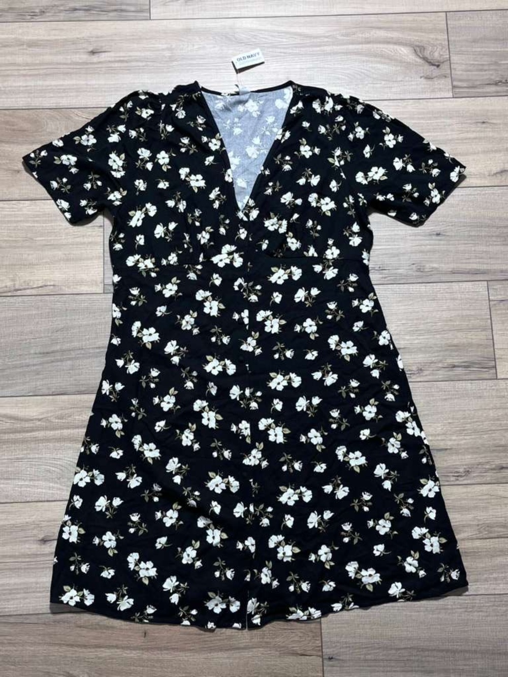 Old Navy Womens Floral Button-Down Crepe‎ Mini Dress Size Large Tall Slim Fit